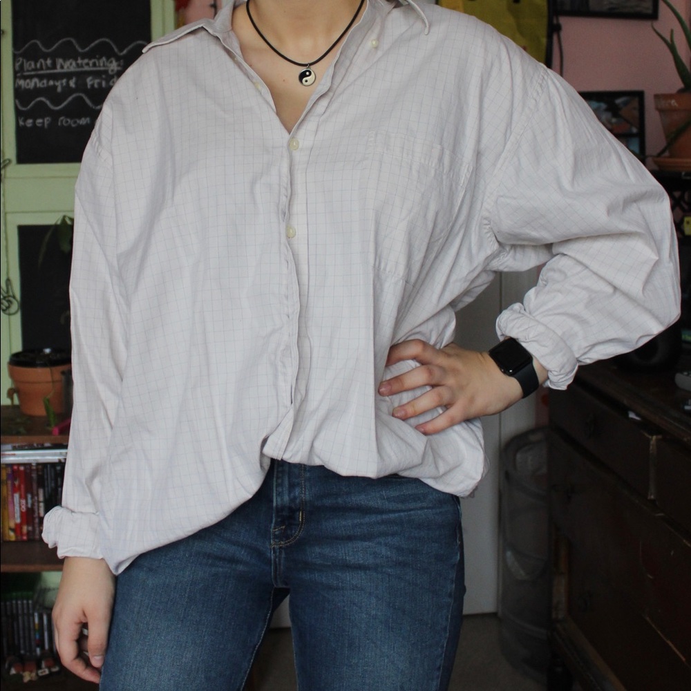 🌺🌺George off-white and grey button down shirt